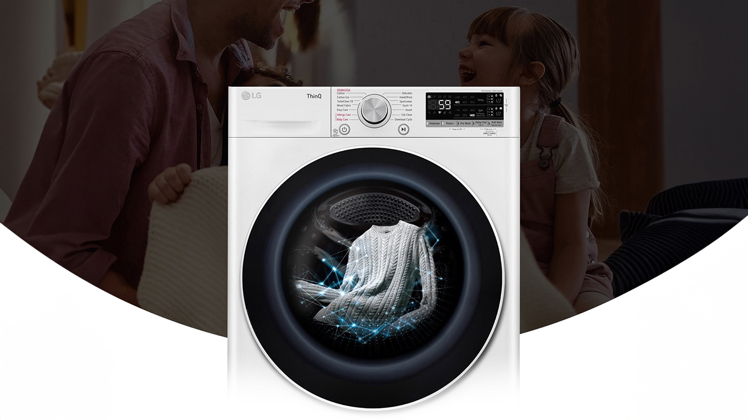 LG 9kg Smart Front Loading Washing Machine with 13 Programs - White (WV6-1409W)