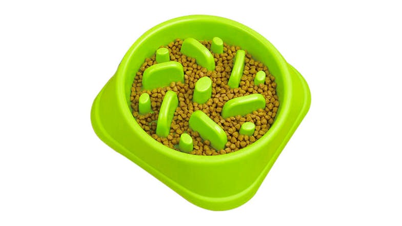 Kmall Plastic Slow Feeder Pet Bowl - Green