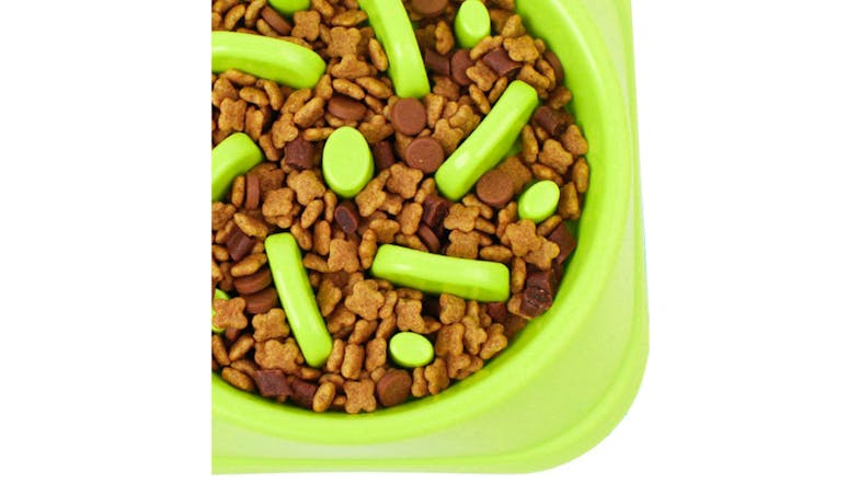 Kmall Plastic Slow Feeder Pet Bowl - Green
