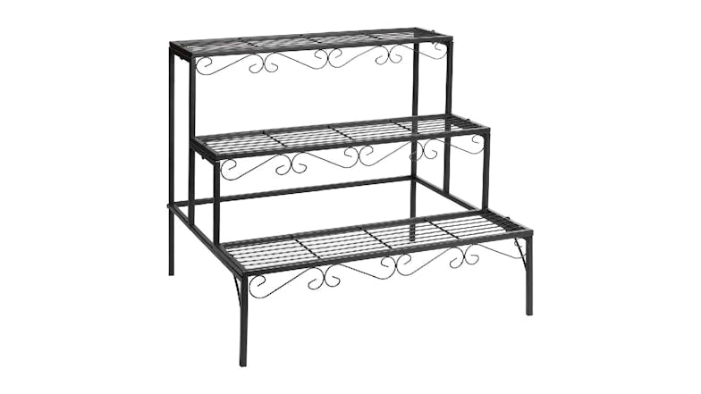 Kmall 3-Tier Stepped Wire Plant Stand - Black