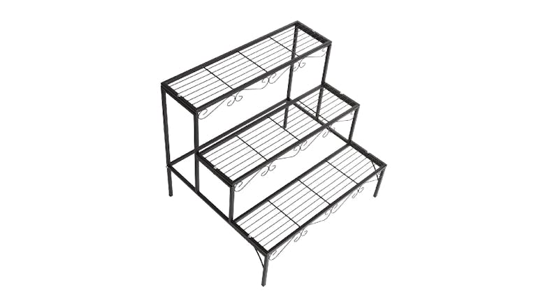 Kmall 3-Tier Stepped Wire Plant Stand - Black