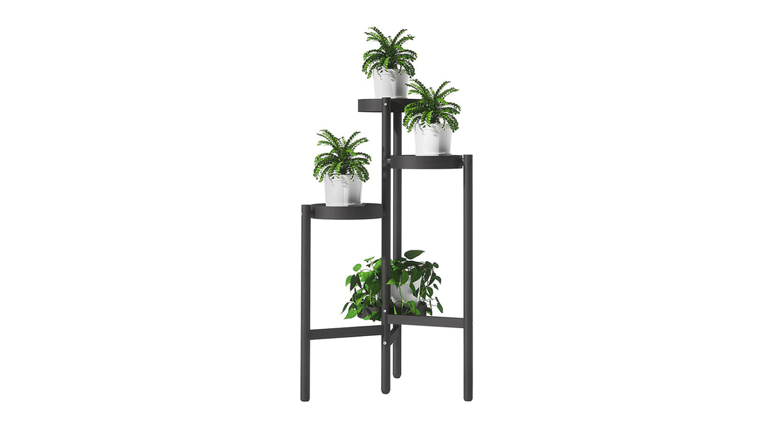 Kmall 4-Tier Modern Metal Plant Stand - Black