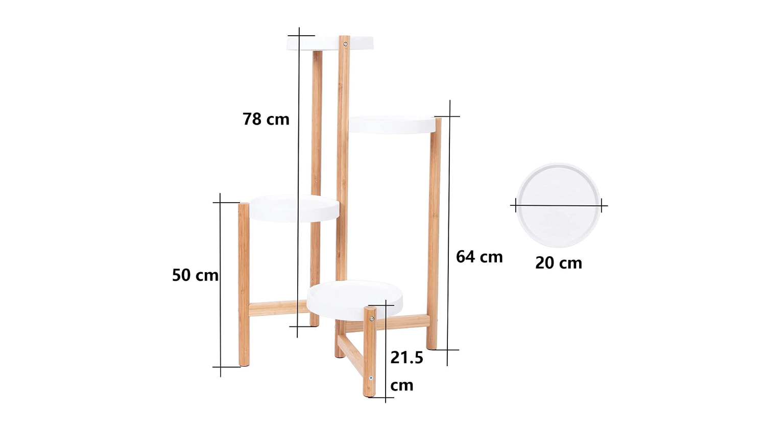 Kmall 4-Tier Modern Metal Plant Stand - Black