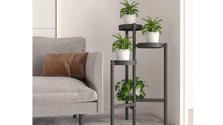 Kmall 4-Tier Modern Metal Plant Stand - Black