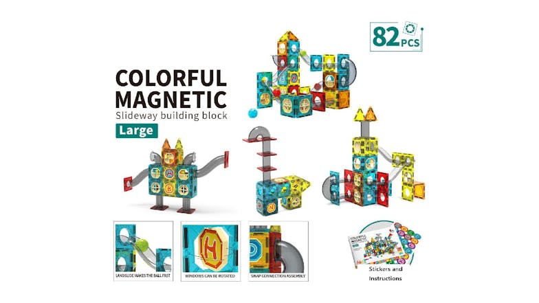 Kmall Colourful Magnetic Building Marble Run Toy 82pcs.