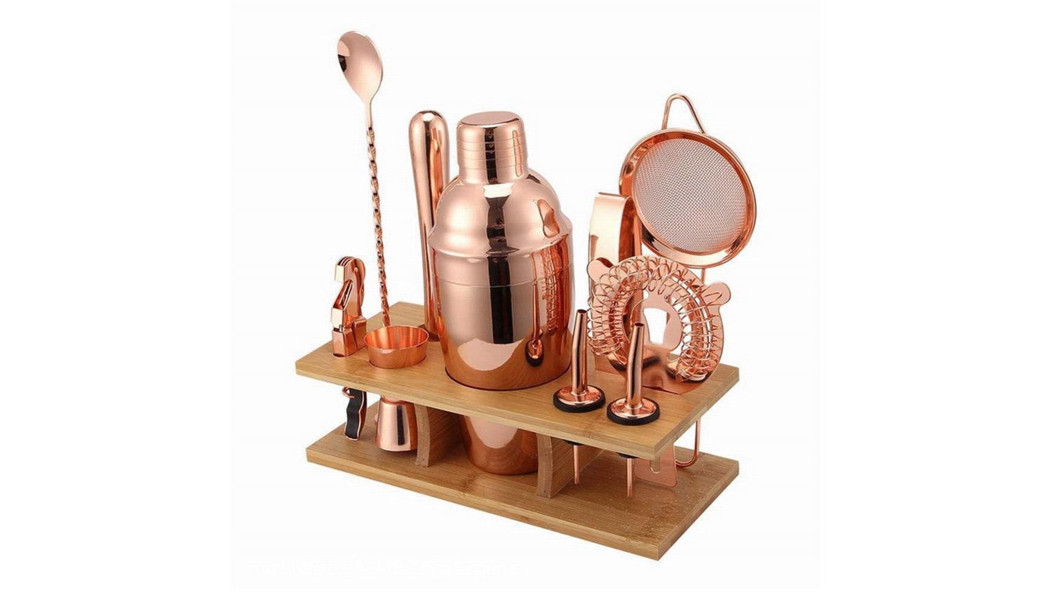 Kmall Cocktail Equipment & Shaker Set 11pcs. - Rose Gold