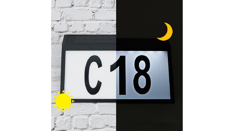 Kmall Solar Powered LED Light Box House Number Plate