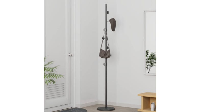 Kmall Dotty Design Metal Coat Stand with Marble Base - Black