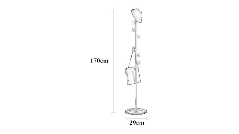 Kmall Dotty Design Metal Coat Stand with Marble Base - White