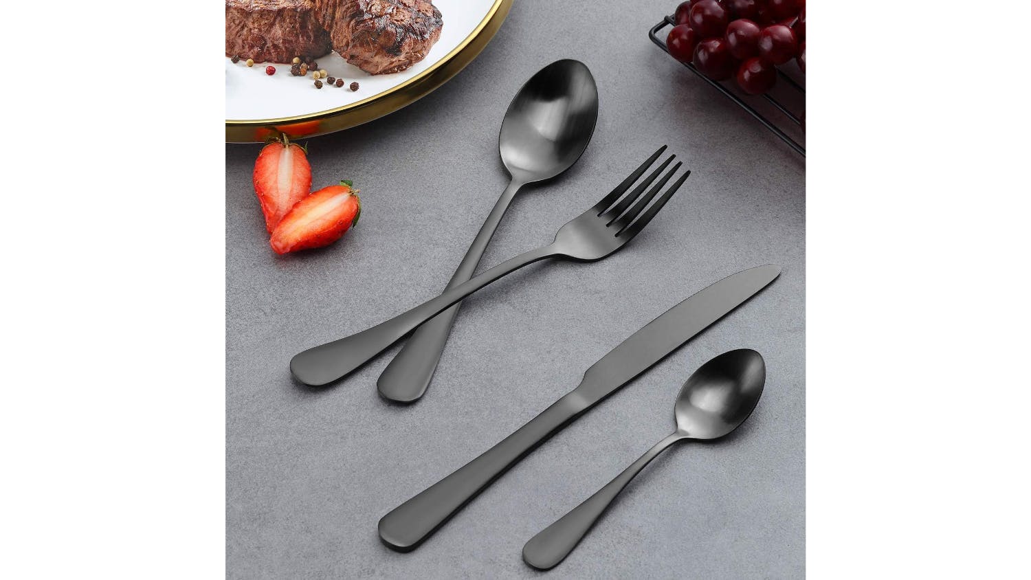 Kmall Stainless Steel Cutlery Set 20 pcs. - Matte Black