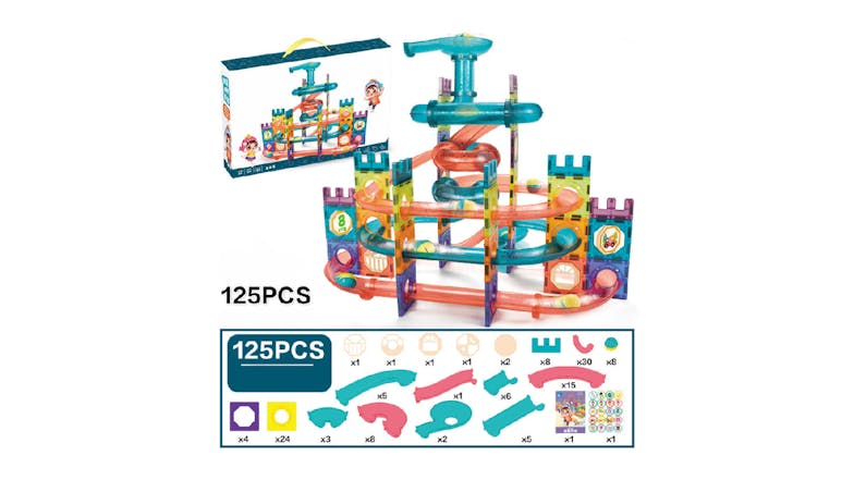 Kmall Colourful Magnetic Building Marble Run Toy 125pcs.