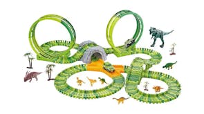 Kmall Flexible Customisable Toy Car Track with Figures, Track Structures 244pcs. - Prehistoric Offroading