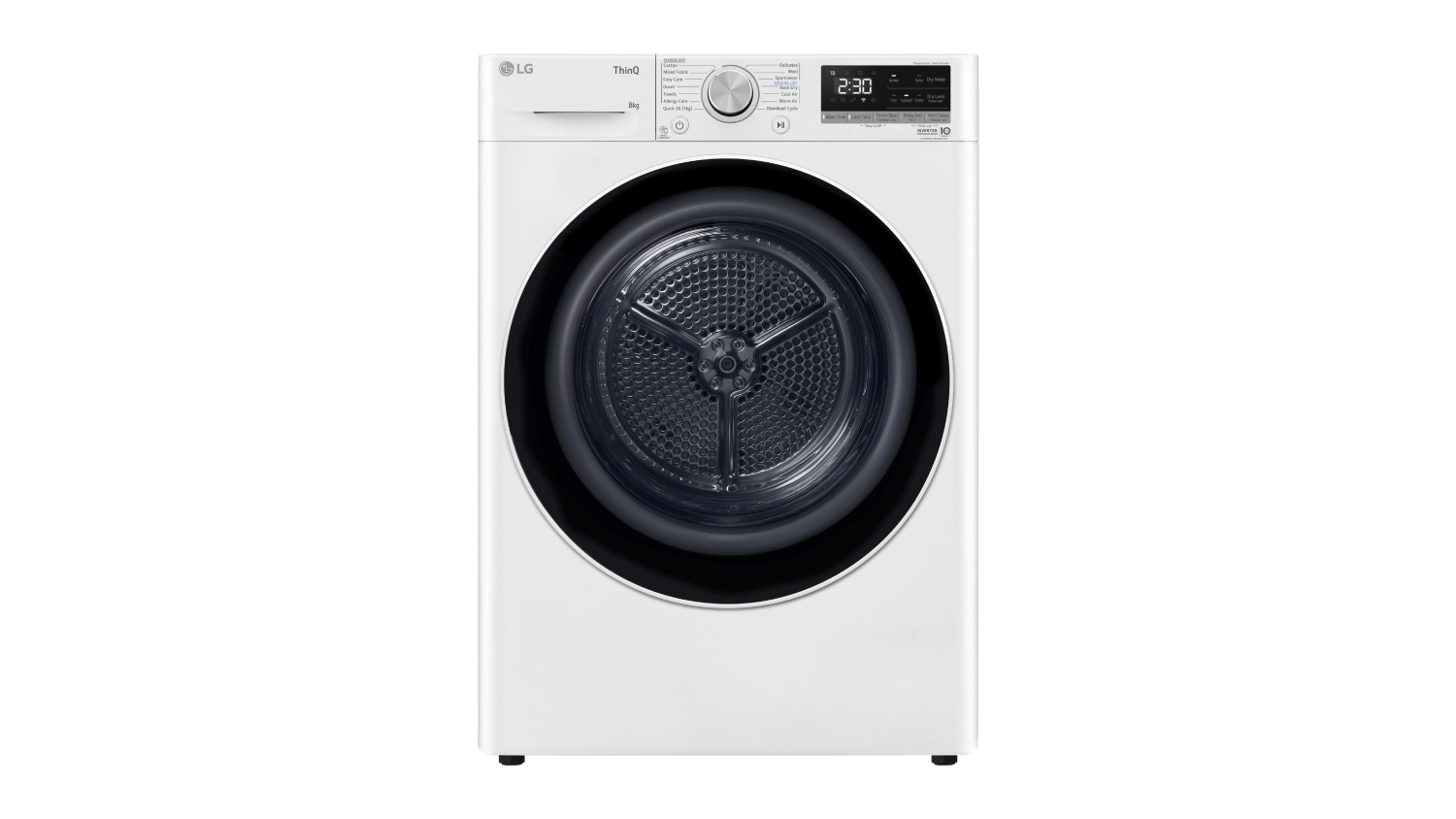 LG 8kg Heat Pump Condenser Dryer with 9 Programs - White (DVH5-08W)
