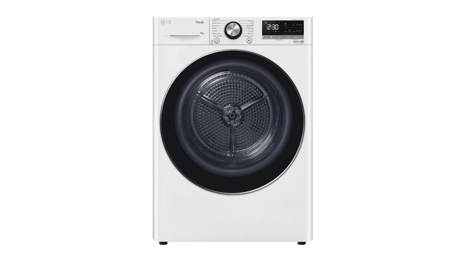 LG 9kg Heat Pump Condenser Dryer with 14 Programs - White (DVH9-09W)