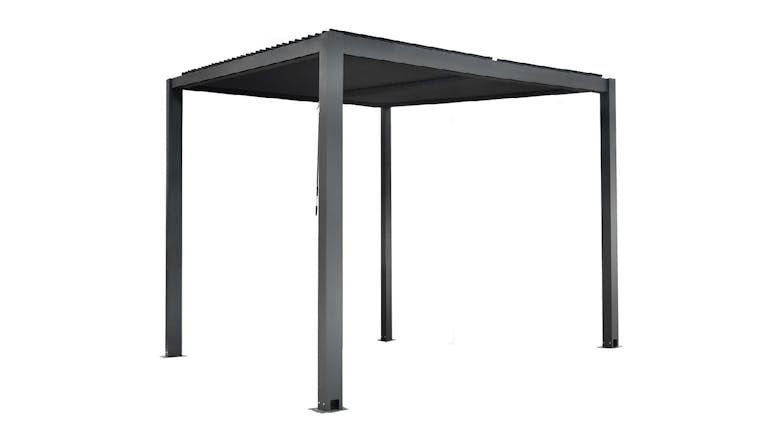 Kmall Louvre Roof Aluminium Pergola 3 x 3m - Black