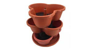 Kmall 3-Tier Terracotta Planter Pot Stack with Drainage - Terracotta"