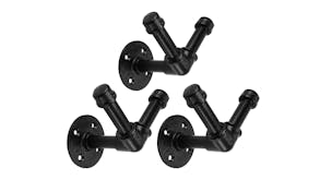 Kmall Industrial Pipe Wall Mounted V-Shape Coat Hook 3pcs. - Black