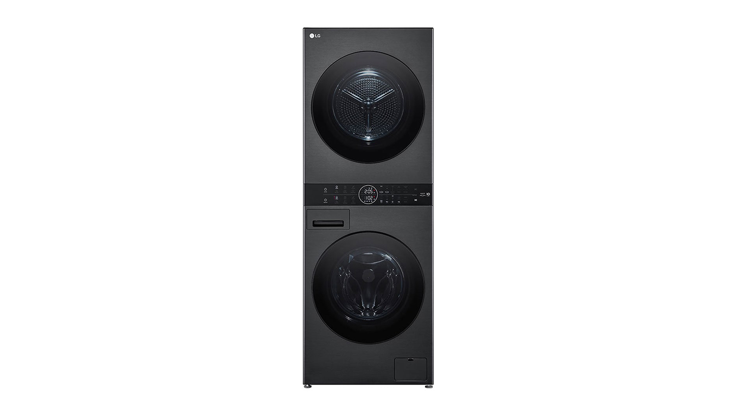 LG 12kg Front Loading Washing Machine and 9kg Condenser Dryer WashTower Stack - Matte Black (WWT-1209B)