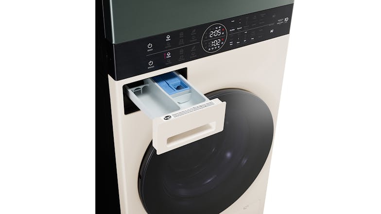LG 12kg Front Loading Washing Machine and 9kg Dryer Stack - Forest Green & Beige (WWT-1209FGB)