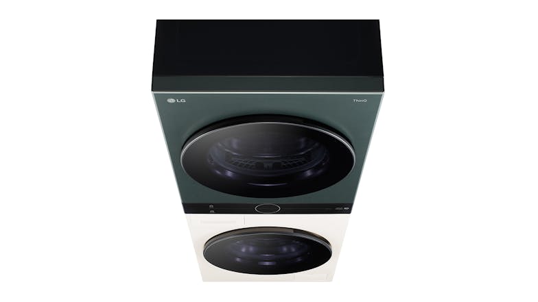 LG 12kg Front Loading Washing Machine and 9kg Dryer Stack - Forest Green & Beige (WWT-1209FGB)