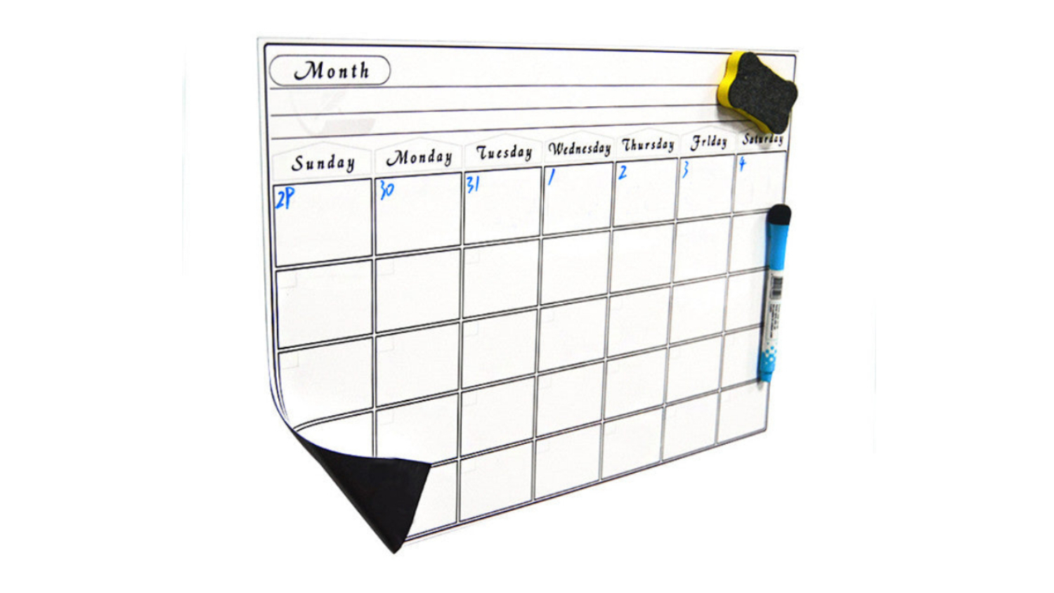 Kmall Magnetic Dry-Erase Month-At-A-Glance Memo Board