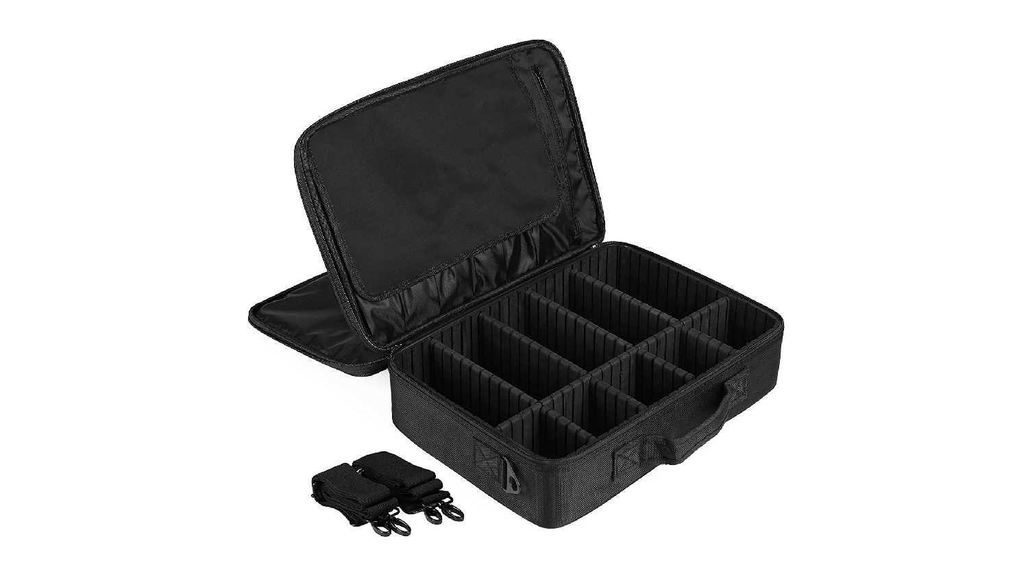 Kmall Professional Portable Make-Up Storage Case with Dividers, Shoulder Strap