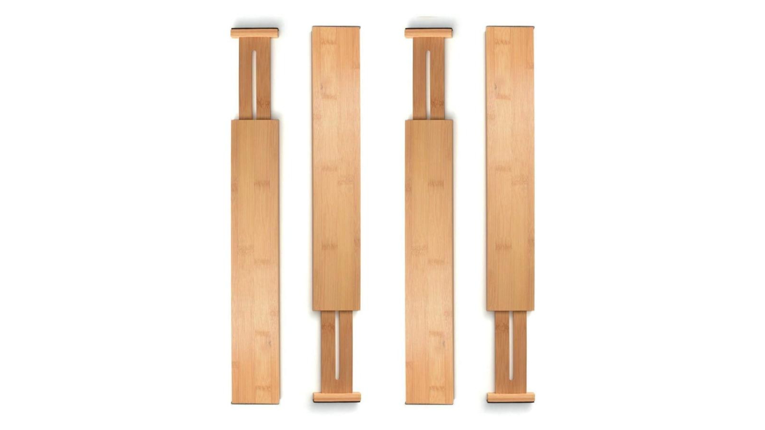 Kmall Adjustable Bamboo Drawer Dividers 4pcs.