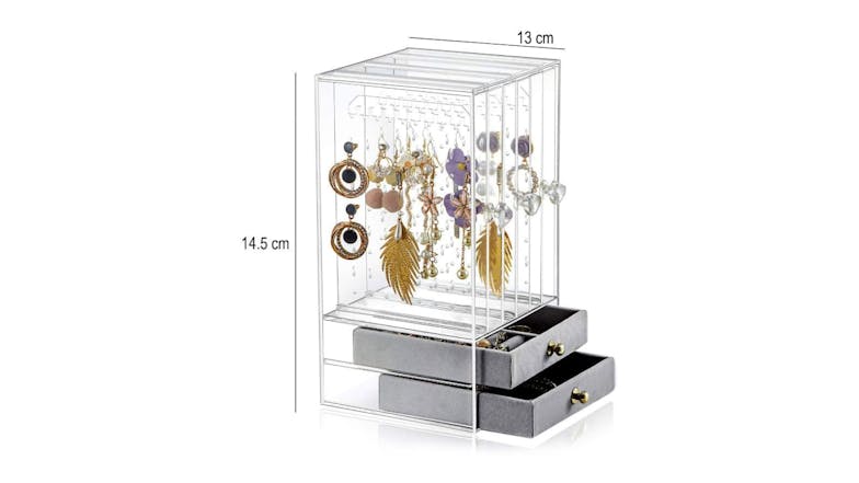 Kmall Acryllic 3-Slot 2-Drawer Jewelry Storage Case