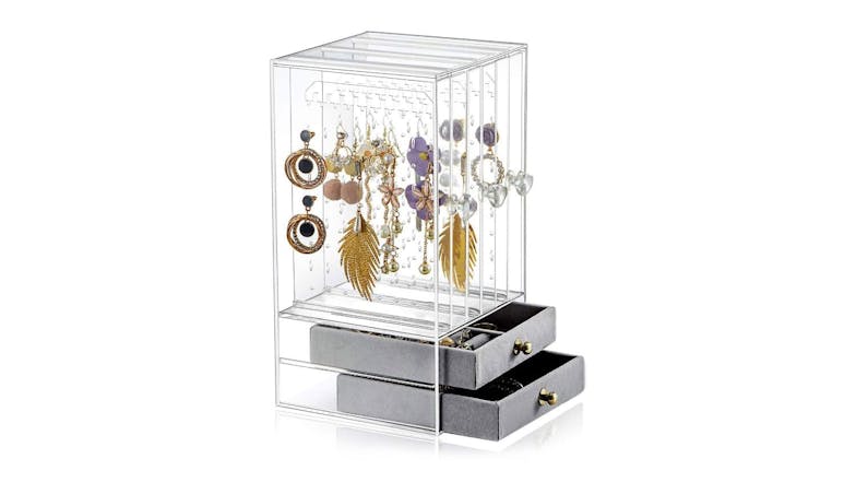 Kmall Acryllic 3-Slot 2-Drawer Jewelry Storage Case