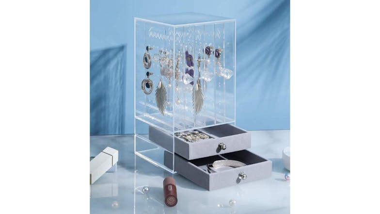 Kmall Acryllic 3-Slot 2-Drawer Jewelry Storage Case
