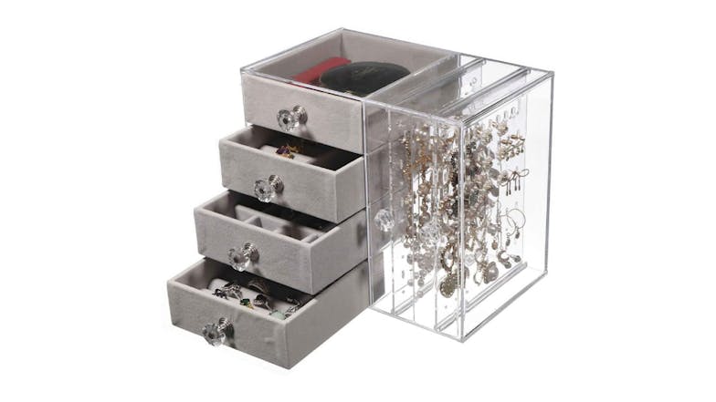 Kmall Acryllic 2-Slot 4-Drawer Jewelry Storage Case