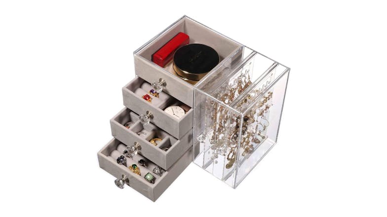 Kmall Acryllic 2-Slot 4-Drawer Jewelry Storage Case