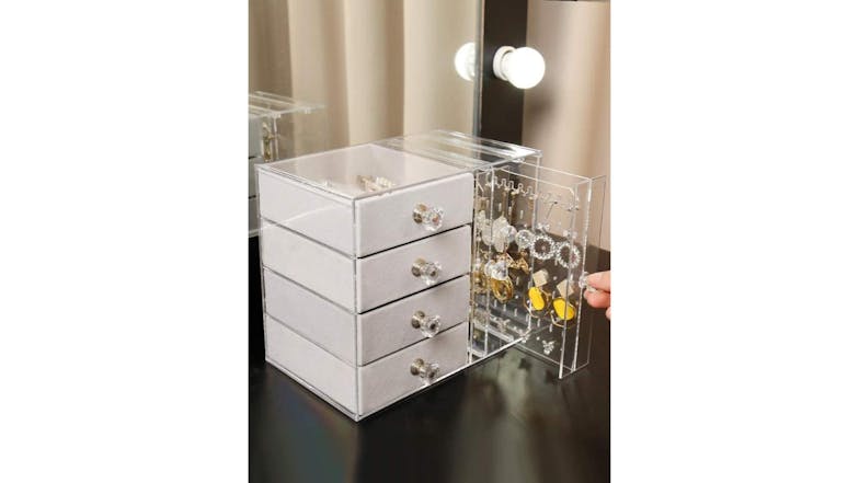 Kmall Acryllic 2-Slot 4-Drawer Jewelry Storage Case