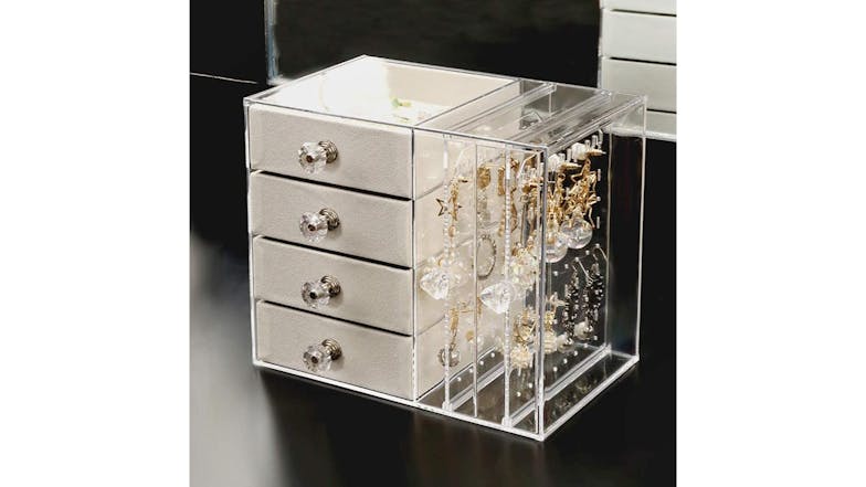 Kmall Acryllic 2-Slot 4-Drawer Jewelry Storage Case