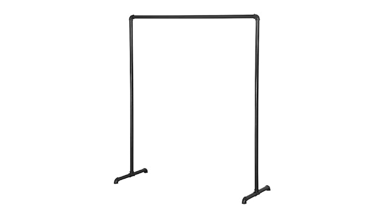 Kmall Industrial Pipe Standing Garment Rack 180 x 150cm - Matte Black