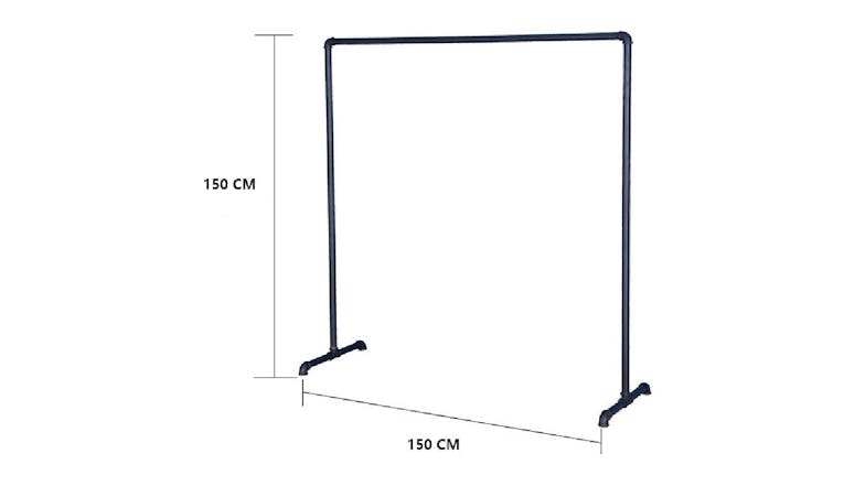 Kmall Industrial Pipe Standing Garment Rack 150 x 150cm - Matte Black