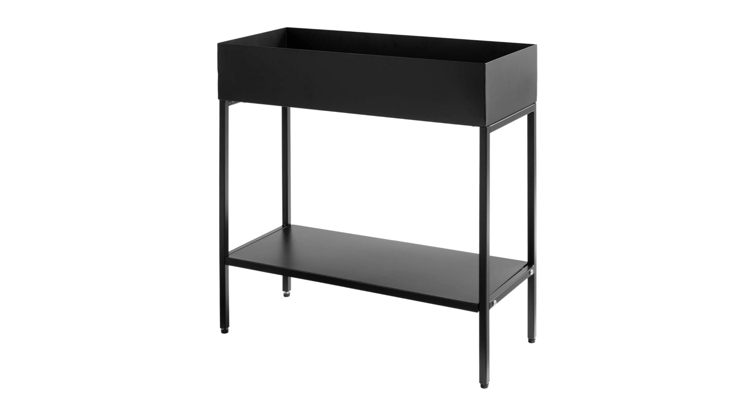 Kmall Dual-Tier Raised Indoor Pot Plant Stand - Matte Black