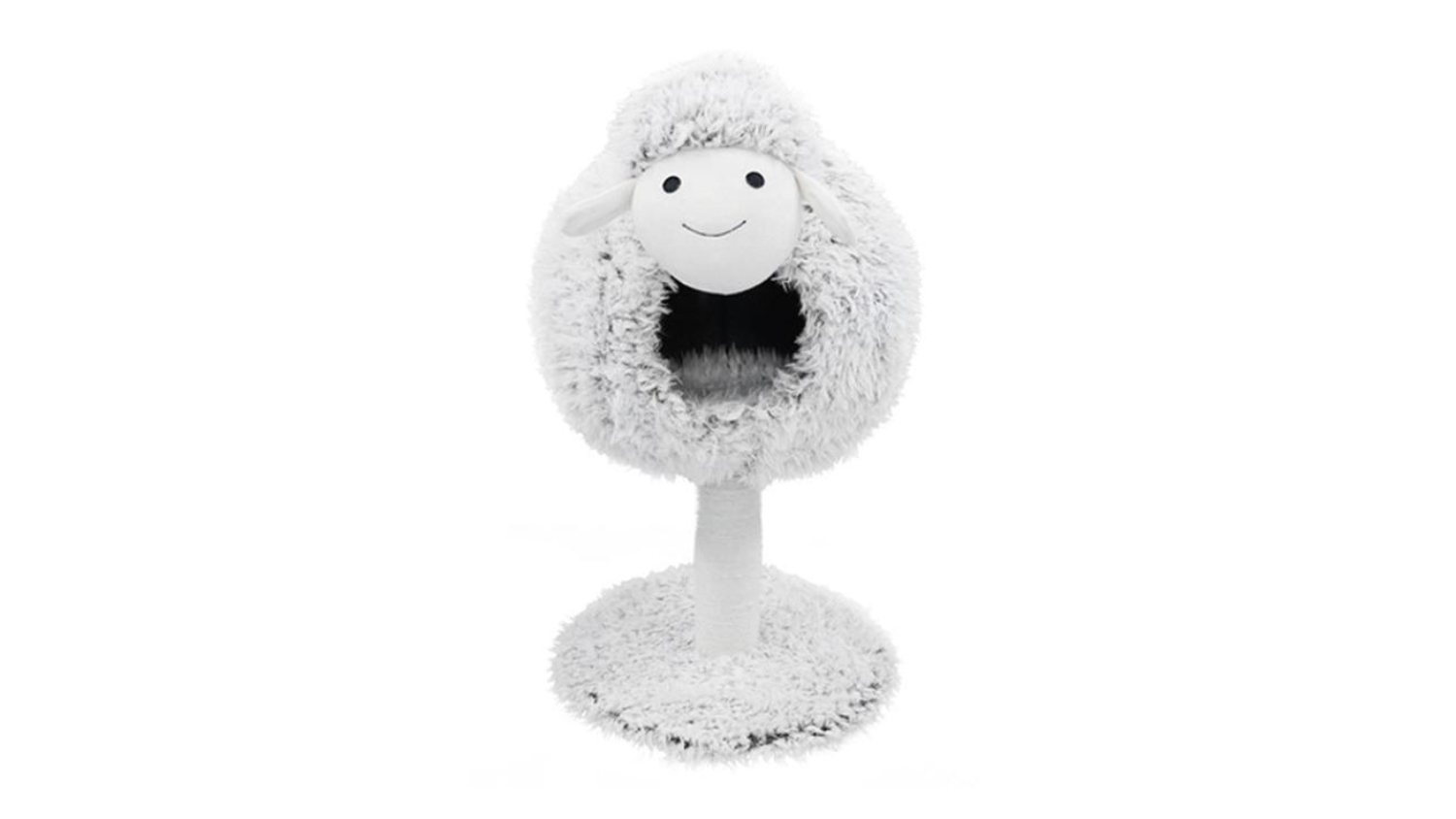 Kmall Cat Cubby with Sisal Scratching Post 77cm - Sheep
