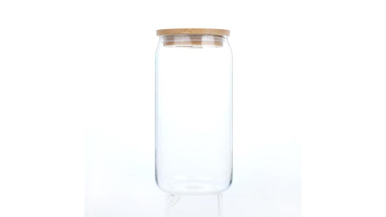 Kmall Trendy Drinking Glasses with Bamboo Lids, Straws 6pcs.