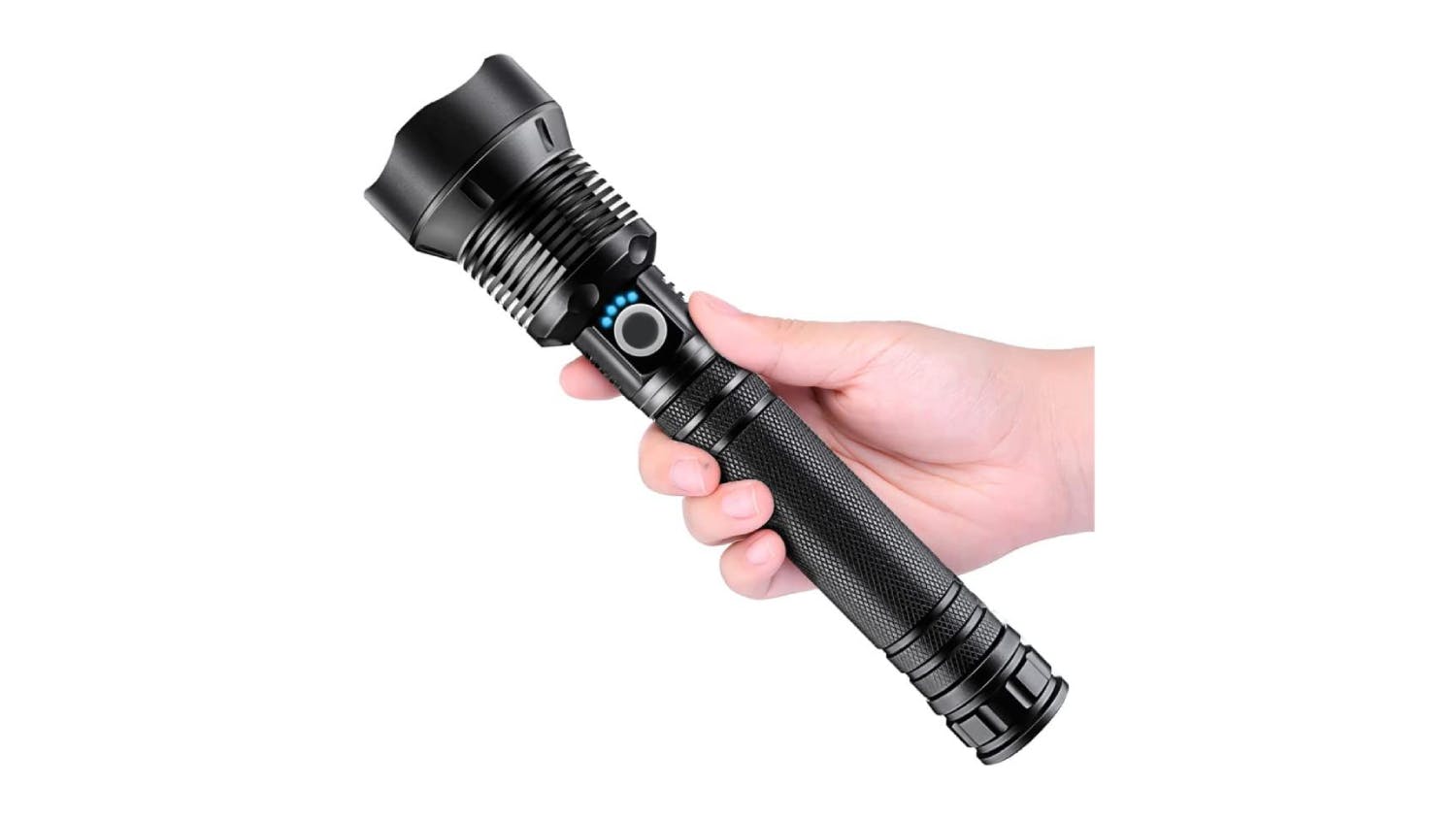 Kmall Rechargable LED Flashlight with Strap, Multi-Mode Function 27cm