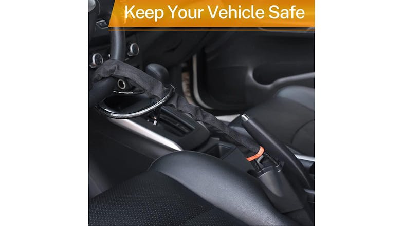 Kmall Anti-Theft Wire Steering Wheel Lock - Black