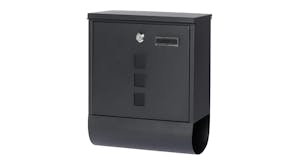 Kmall Lockable Mailbox with Number Slots, Name Plate, Circular Hole - Matte Black