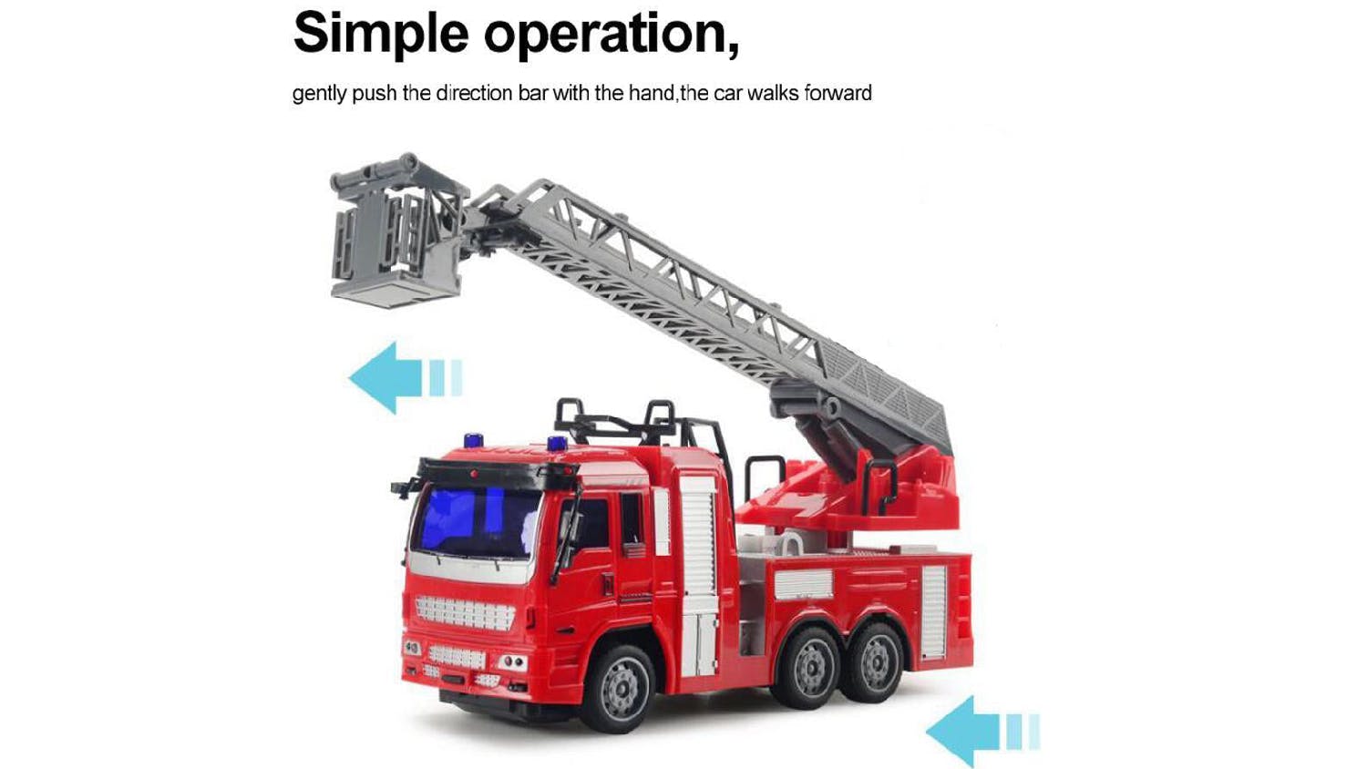 Kmall Remote Control Fire Truck Toy with Moving Ladder
