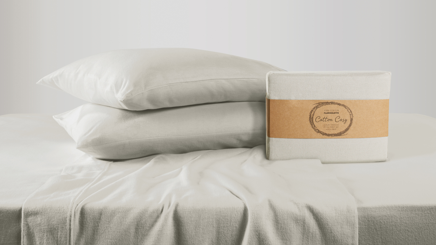 180gsm Silver Flannelette 45cm Drop Sheet Set by Cotton Cosy