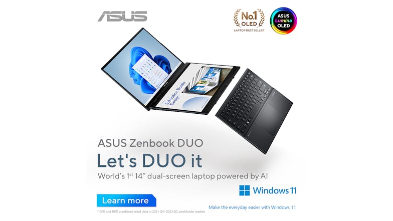 Asus Zenbook Duo 14" 2-in-1 Laptop - Core Ultra 9 32GB-RAM 1TB-SSD (UX8406MA-PZ103W)