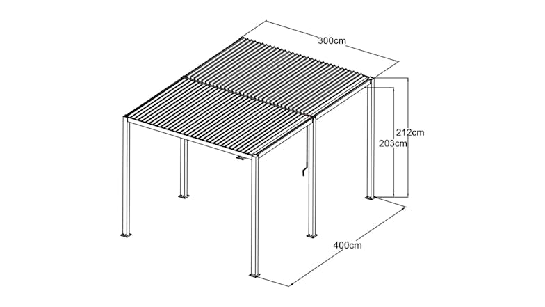 Kmall Louvre Roof Aluminium Pergola 3 x 4m - Black