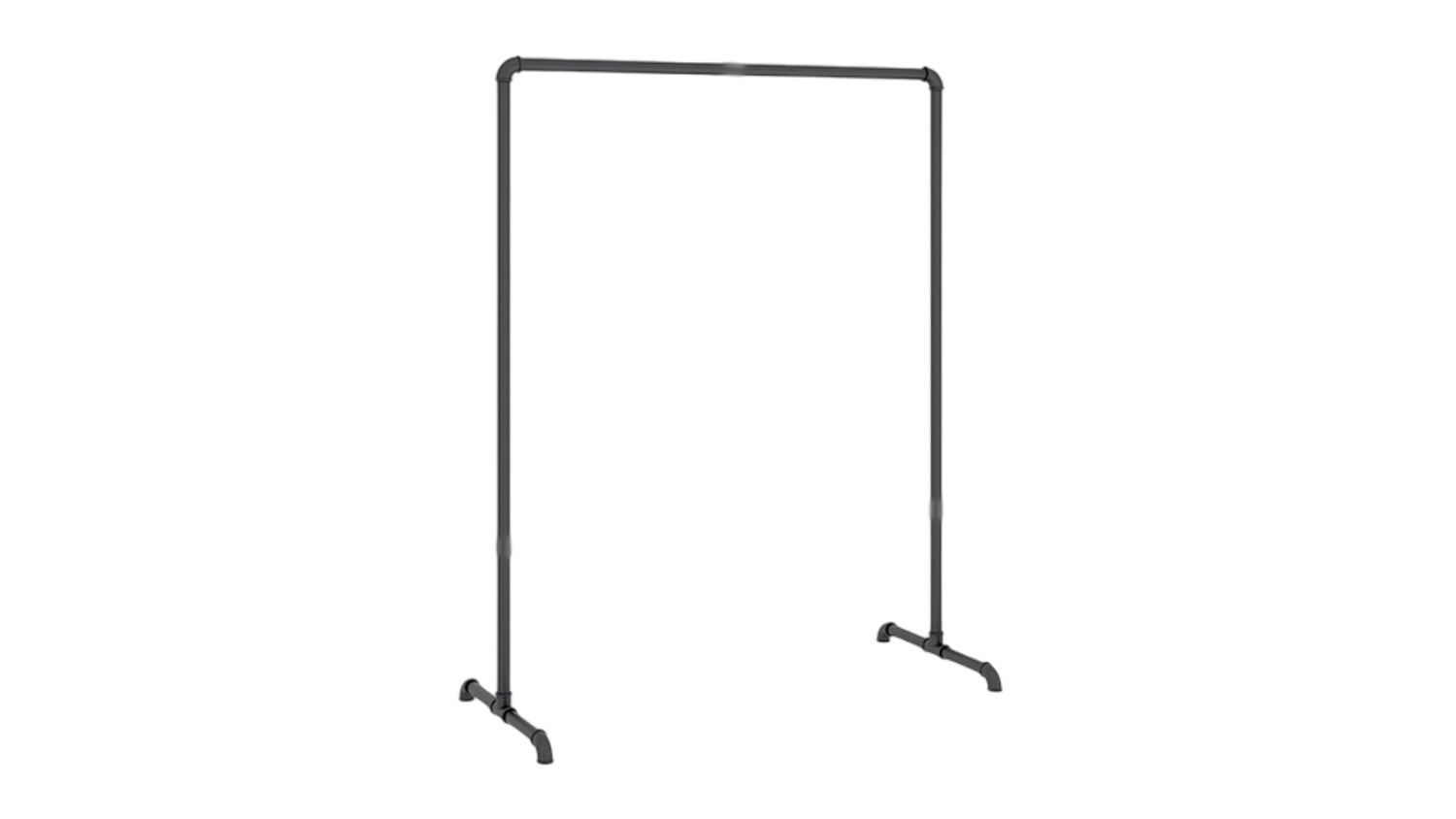 Kmall Industrial Pipe Standing Garment Rack 116 x 108cm - Matte Black