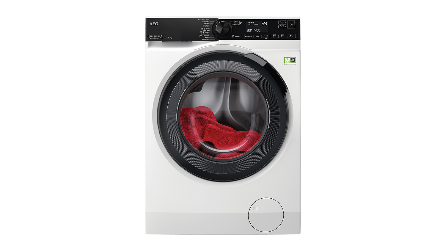 AEG 8kg Front Loading Washing Machine with 12 Programs - White (7000 Series/LF7384O4C)