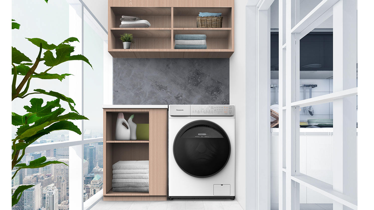 Panasonic 10kg Smart AI Front Loading Washing Machine with 16 Programs - White (NA-V10FR1WAU)