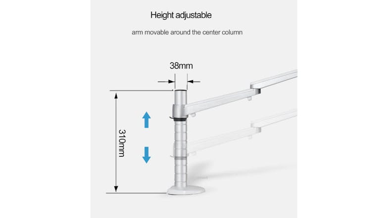 Kmall Adjustable VESA-Compatible Monitor & Laptop Desk Mount - Silver